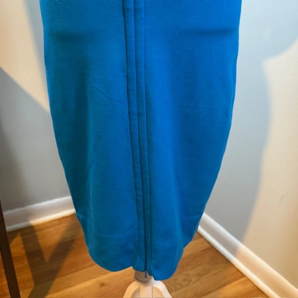 Diane von Furstenberg DVF Blue Zip Dress Size 6 Convertible Front Zip Minimilist